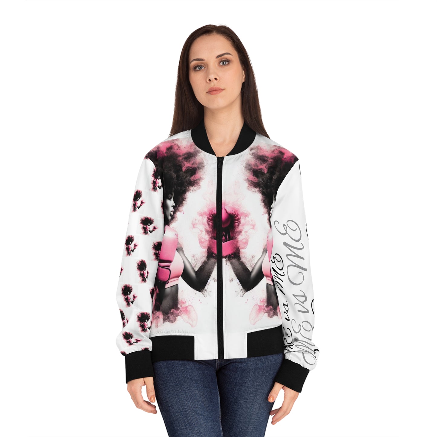 It a Pink Warrior -Women's Bomber Jacket (AOP)