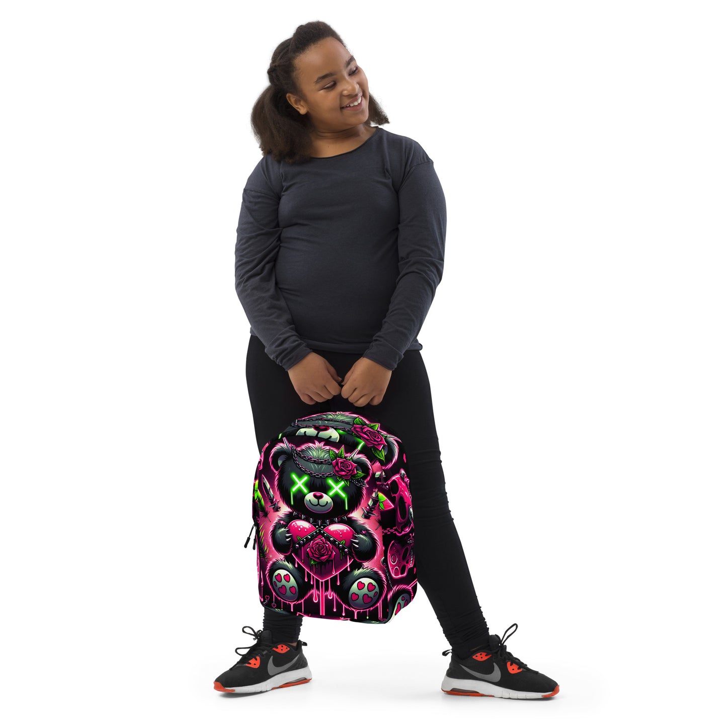 Edgy Neon Teddy Bear Backpack