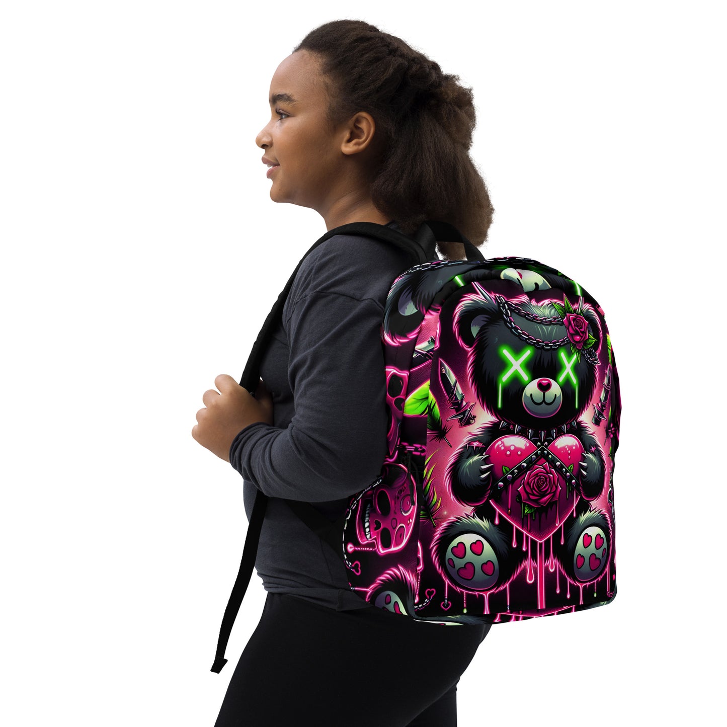 Edgy Neon Teddy Bear Backpack